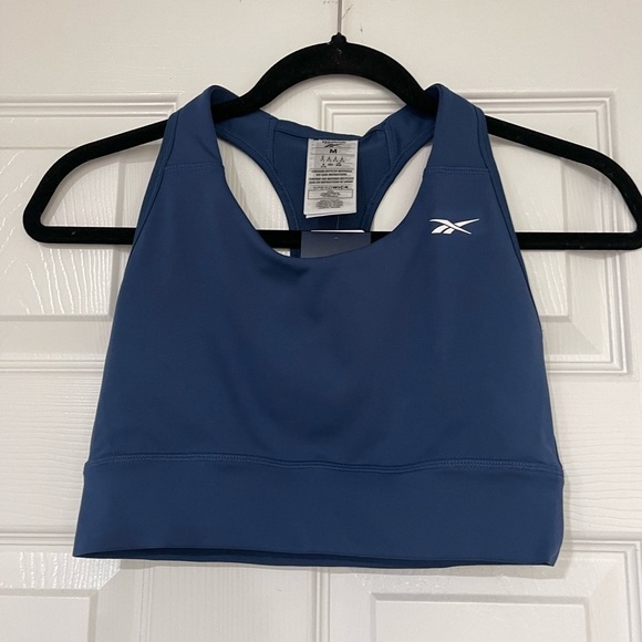 Reebok Women Running Essentials Blue Sports Bra Unpadded Cup NEW - Picture 5 of 5
